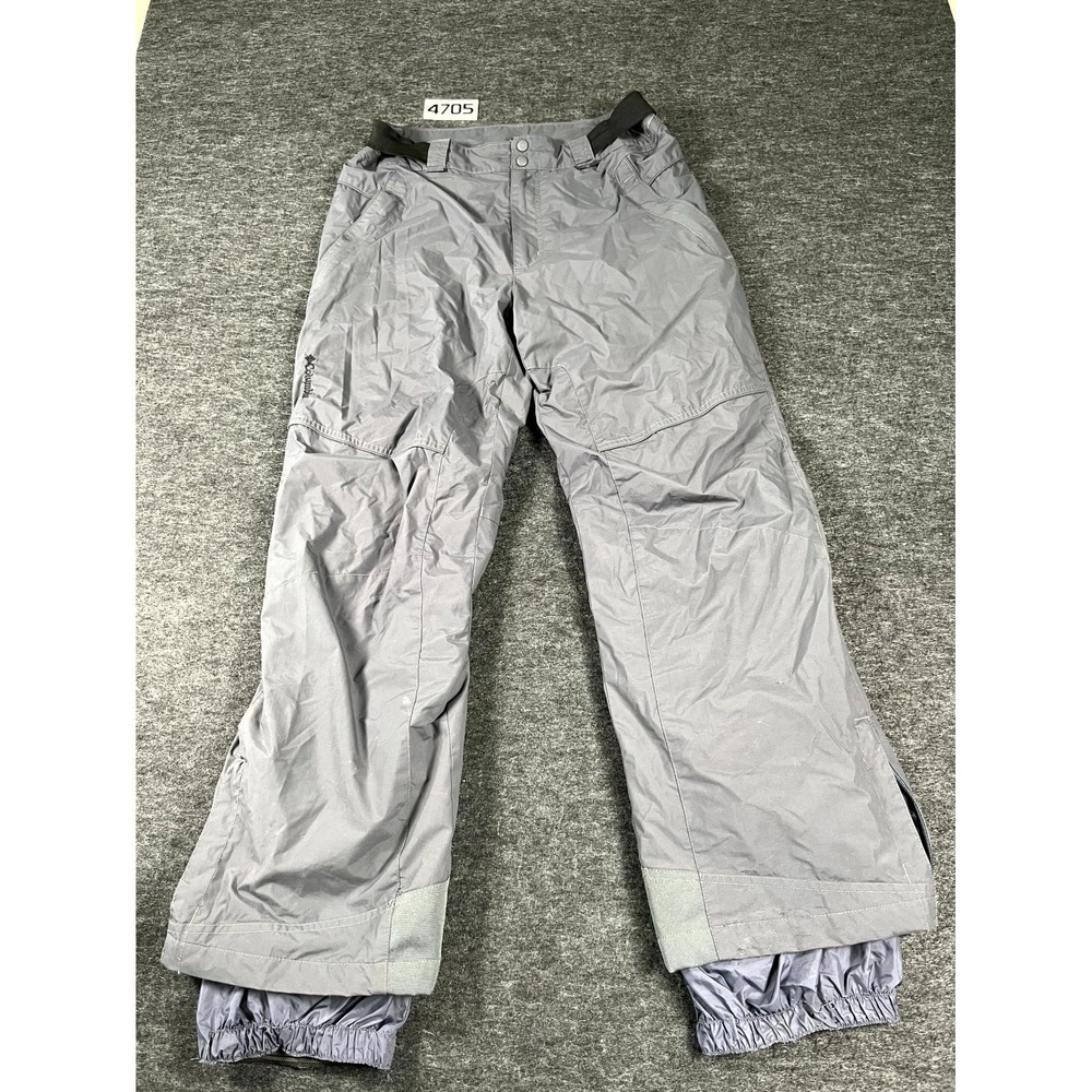 Columbia Ski Pants Men M Charcoal Gray Fleece Lined Tapered Leg Snowboarding